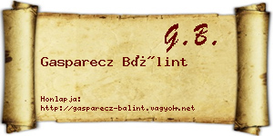 Gasparecz Bálint névjegykártya